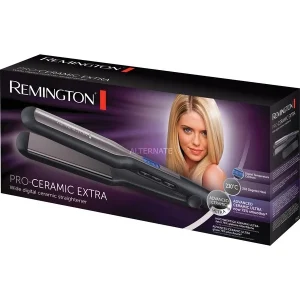 De gros 🎁 Remington S5525 Fer à Lisser À Chaleur Noir, Lisseur De Cheveux 🥰 18